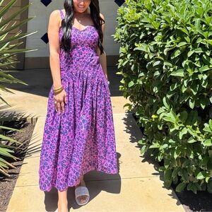 Vibrant Purple Leopard Print Maxi Dress
